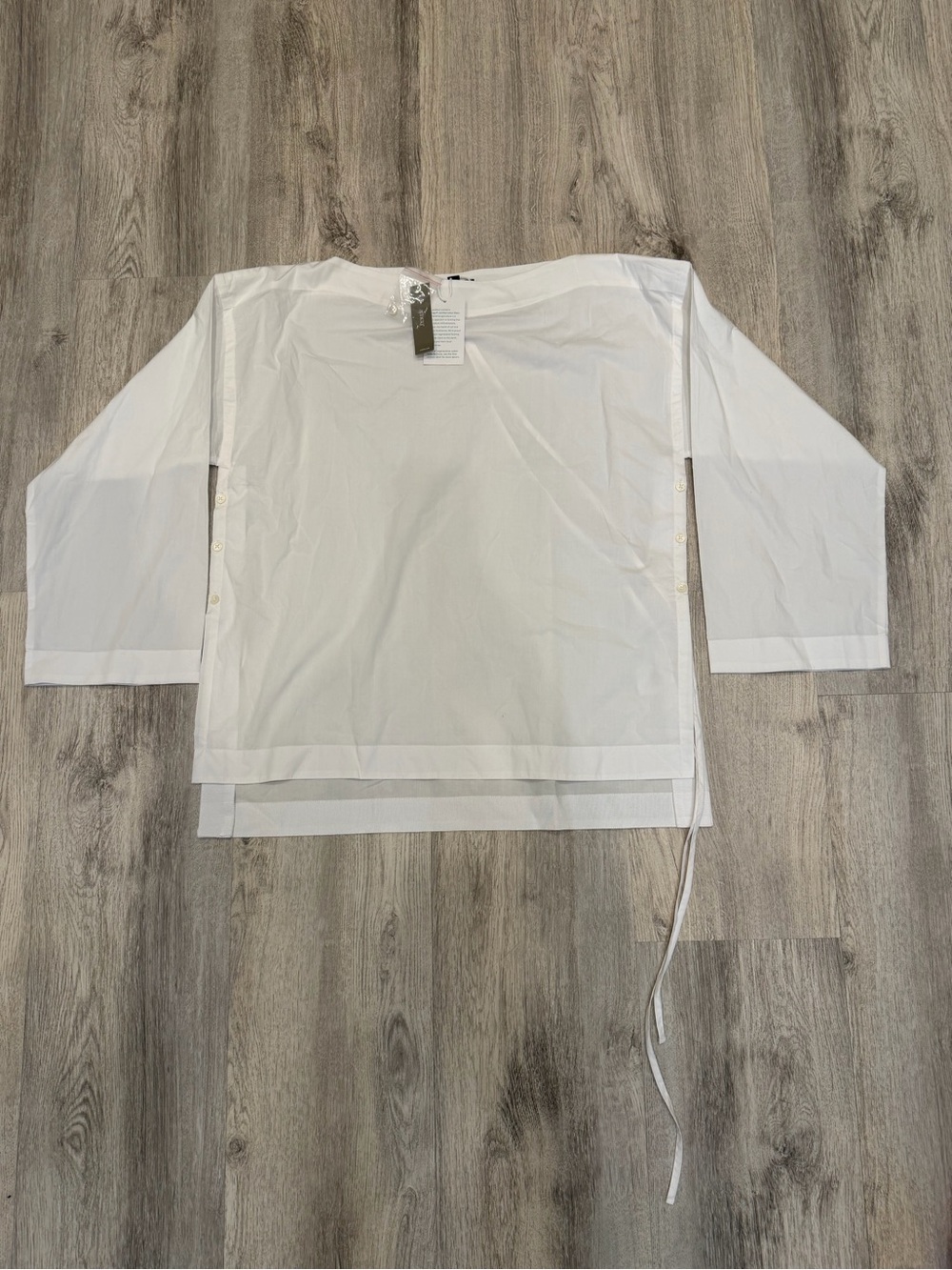 J.Crew White Regenerative Cotton Waist Tie Top Blouse Medium NWT